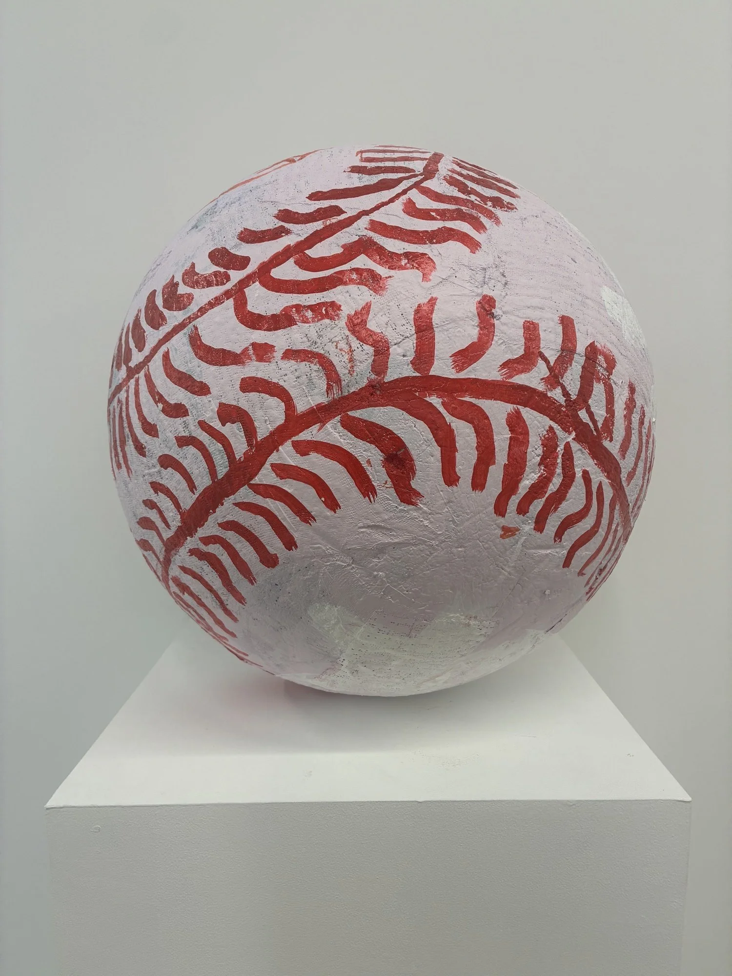 Bill Adams 
 Extra large baseball , 2026 
foam, plaster and acrylic 
18 x 18 x 18 in (45.7 x 45.7 x 45.7 cm) 
IN11966