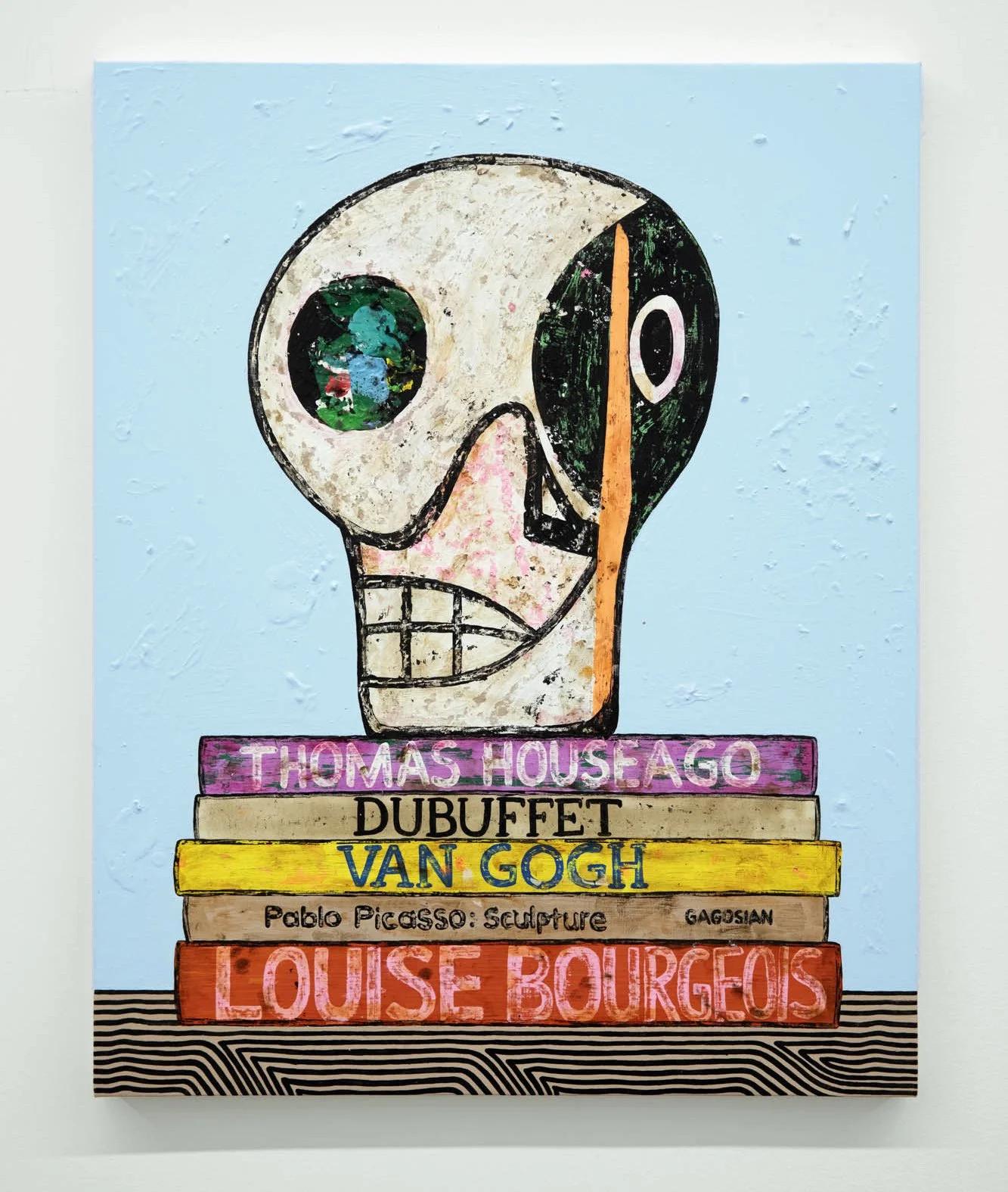 Jonathan Edelhuber 
 Still Life With Picasso Skull , 2025 
Acrylic on canvas 
20 x 16 in (50.8 x 40.6 cm) 
IN9680