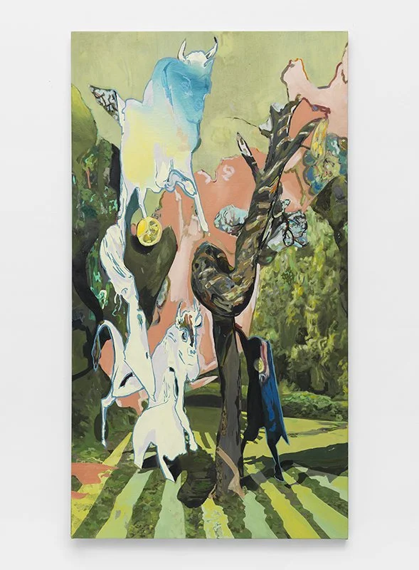Rachel Rossin 
 5_Bulls , 2015 
Oil on canvas 
68 x 37 in  (172.7 x 94 cm)