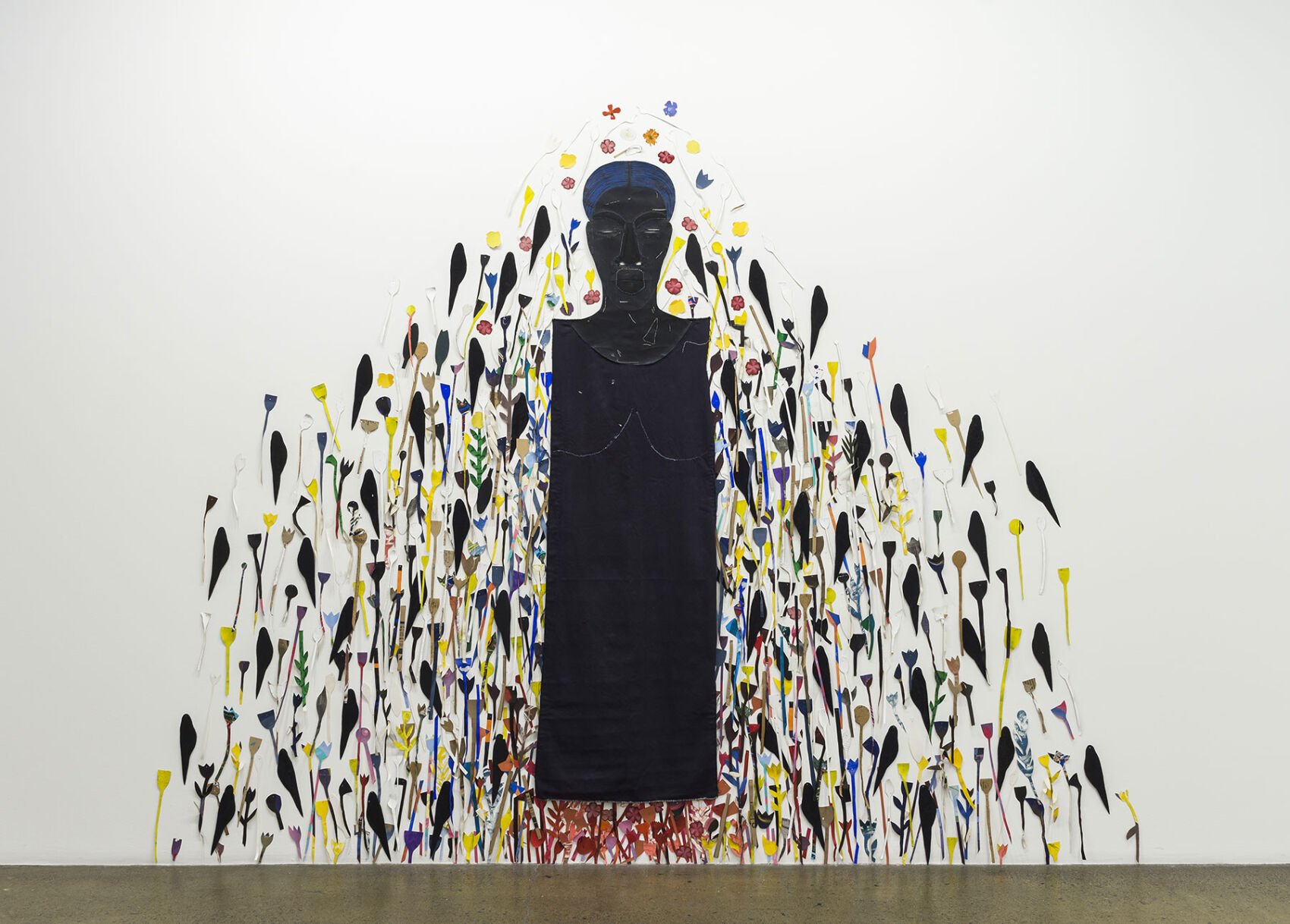 Alicia Henry 
 Untitled (Inspiration for Clerestory) , 2018 
Installation shot from  In Her Place , Frist Art Museum, 2026 
Mixed media 
96 x 120 in. 