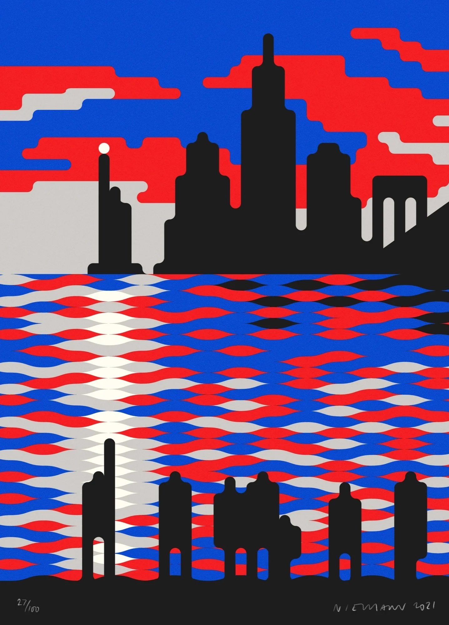 Christoph Niemann 
 Voices of change (Day) , 2021 
Silkscreen 
27.6 x 19.7 in (70 x 50 cm)