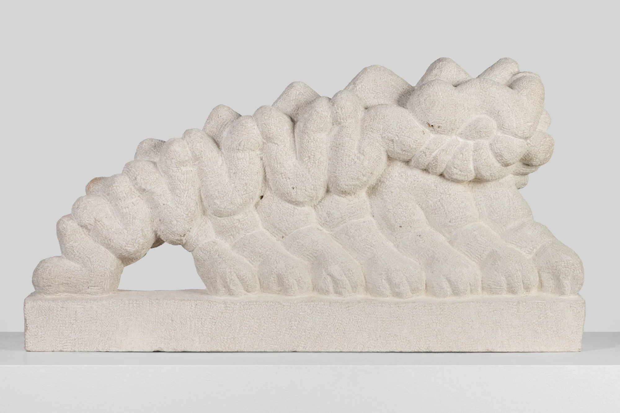 Dan Mandelbaum 
 Descending Cat , 2026 
Limestone 
15 x 29 x 5 in (38.1 x 73.7 x 12.7 cm) 
IN11539