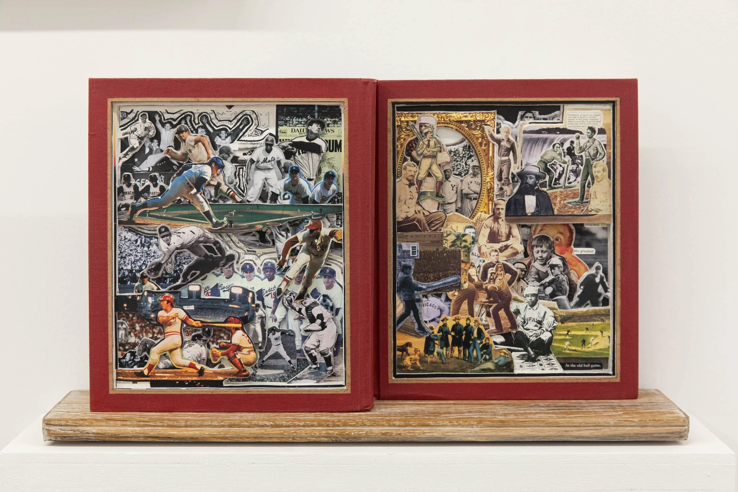 James Allen 
 The Old Ball Game , 2026 
Book Excavation and Wood Stand 
12 x 21.5 x 4.75 in (30.5 x 54.6 x 12.1 cm) 
IN12005