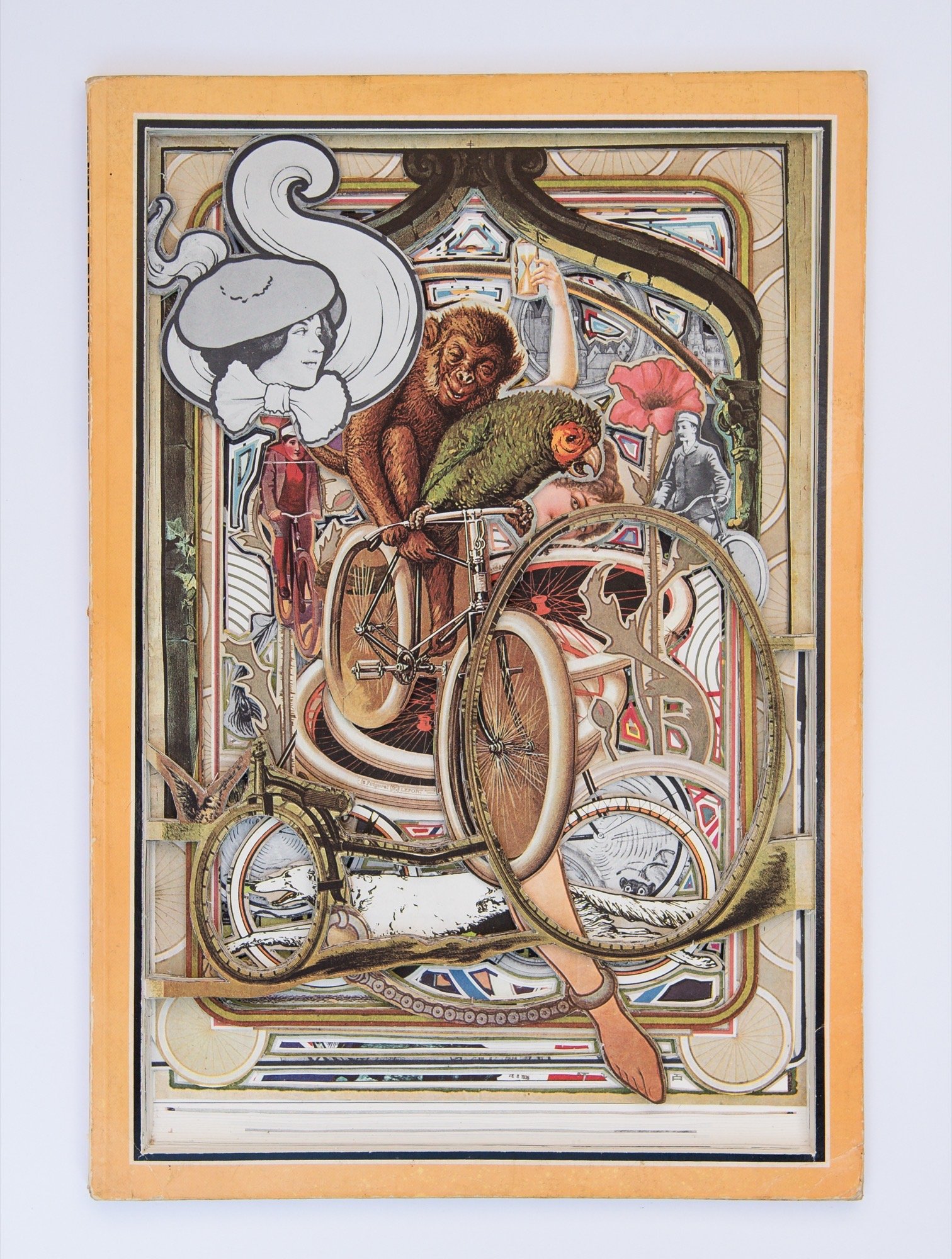 James Allen 
 Bicycle Poster , 2019 
Book excavation 
16 x 10.5 in (40.6 x 26.7 cm) 
IN9624