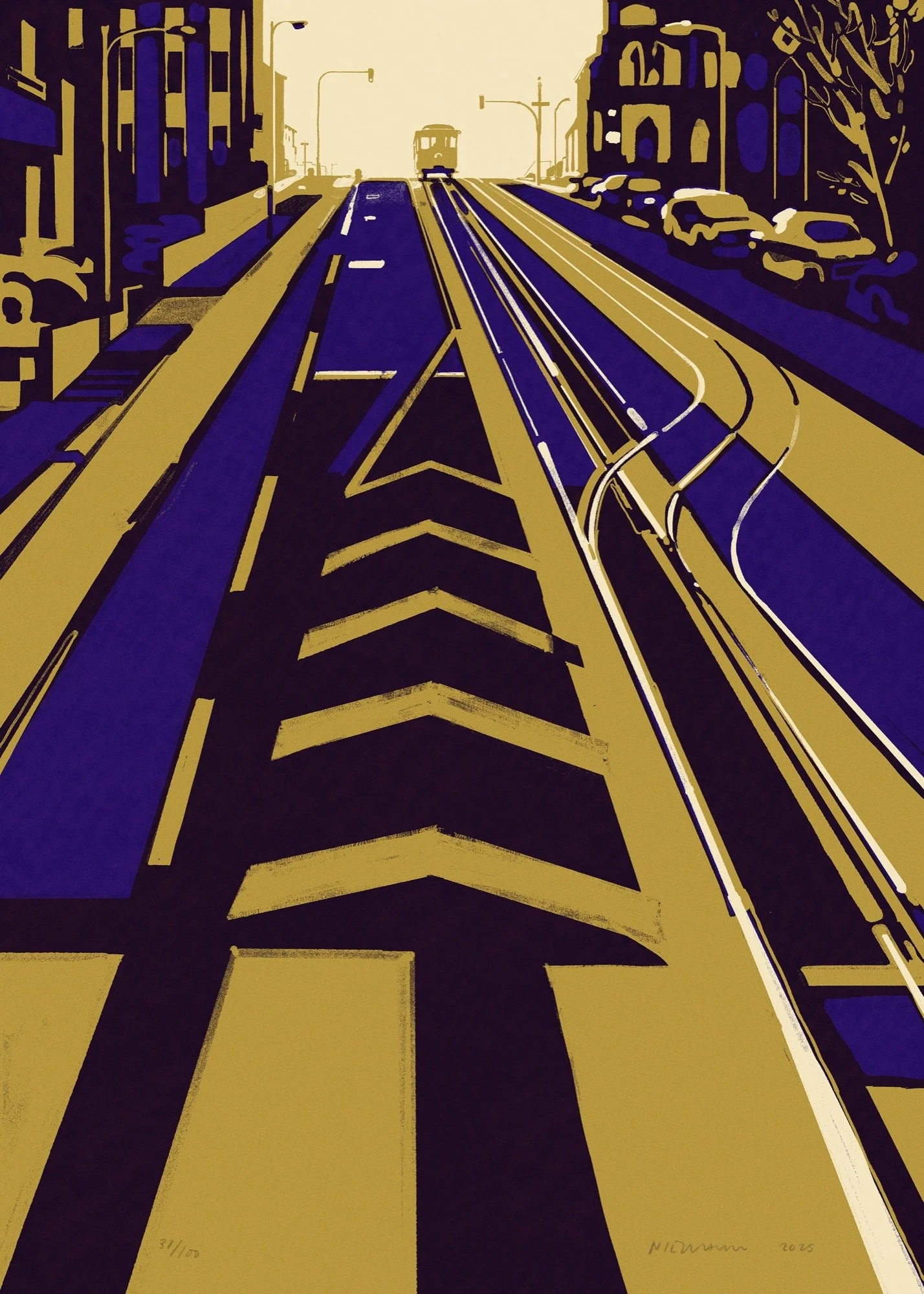 Christoph Niemann 
 Cable Car , 2025 
Silkscreen 
27.6 x 19.7 in (70 x 50 cm)