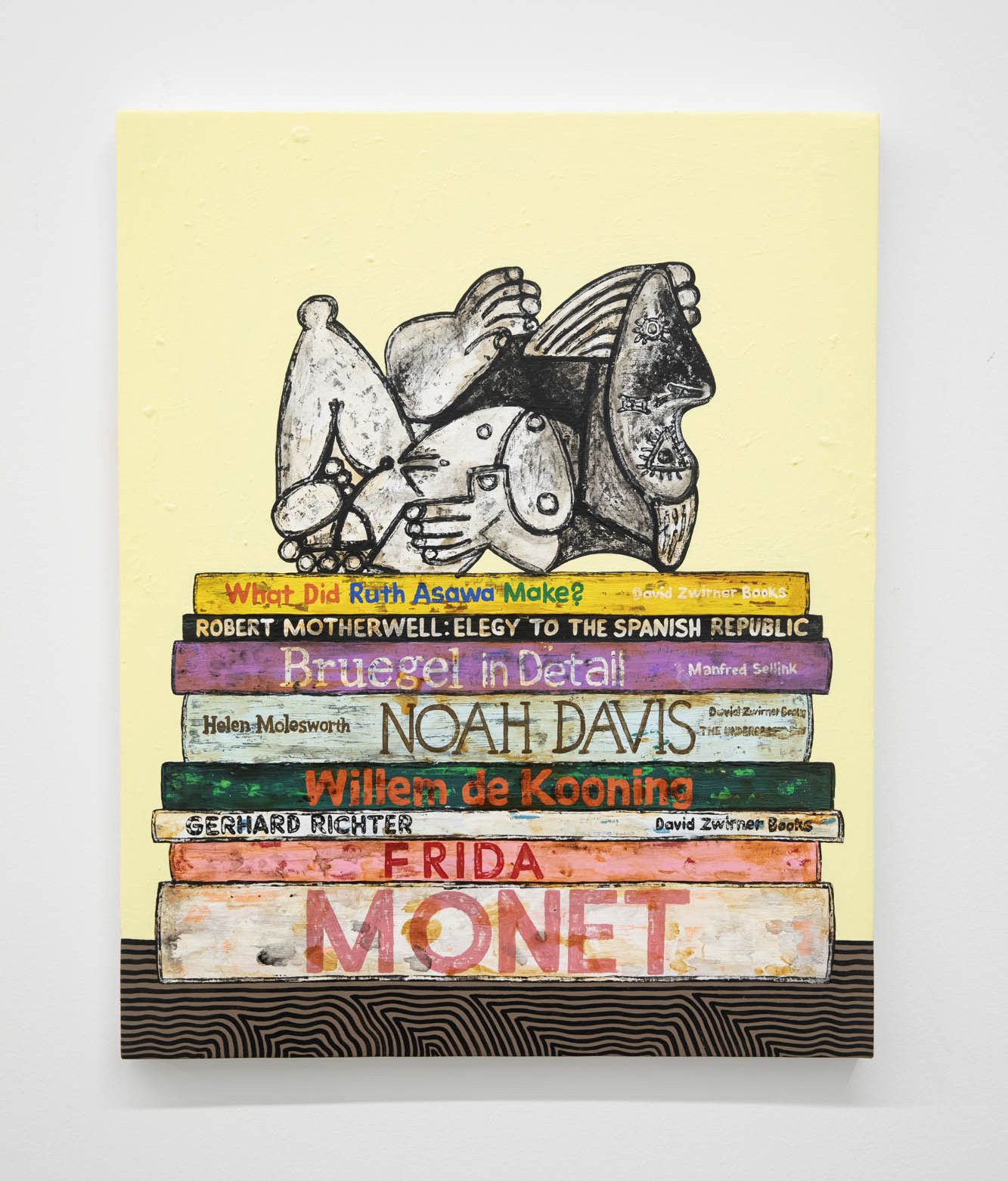 Jonathan Edelhuber 
 Still Life With Picasso (On Yellow) , 2025 
Acrylic on canvas 
20 x 16 in (50.8 x 40.6 cm) 
IN9683