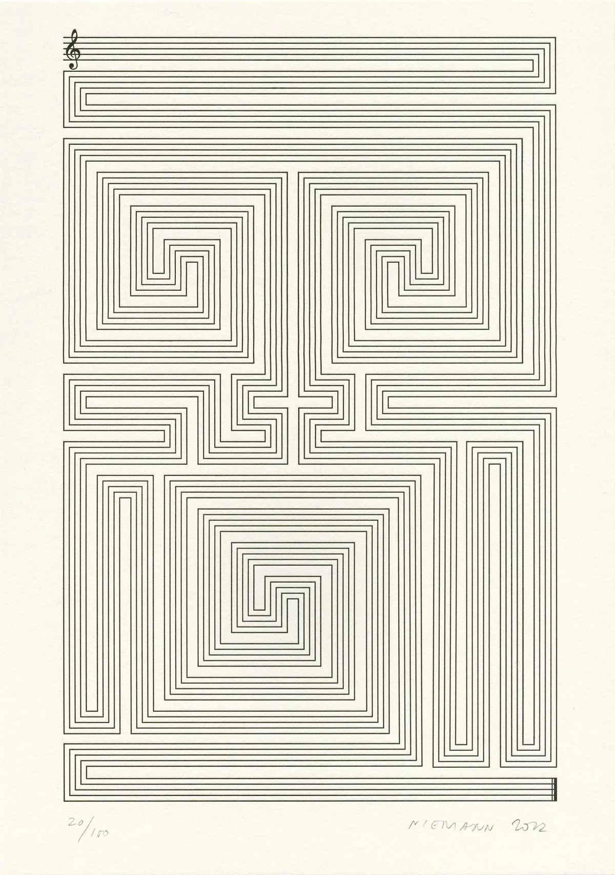 Christoph Niemann 
 Volume , 2022 
1 color letterpress print 
11.4 x 8.3 in (29 x 21.1 cm)