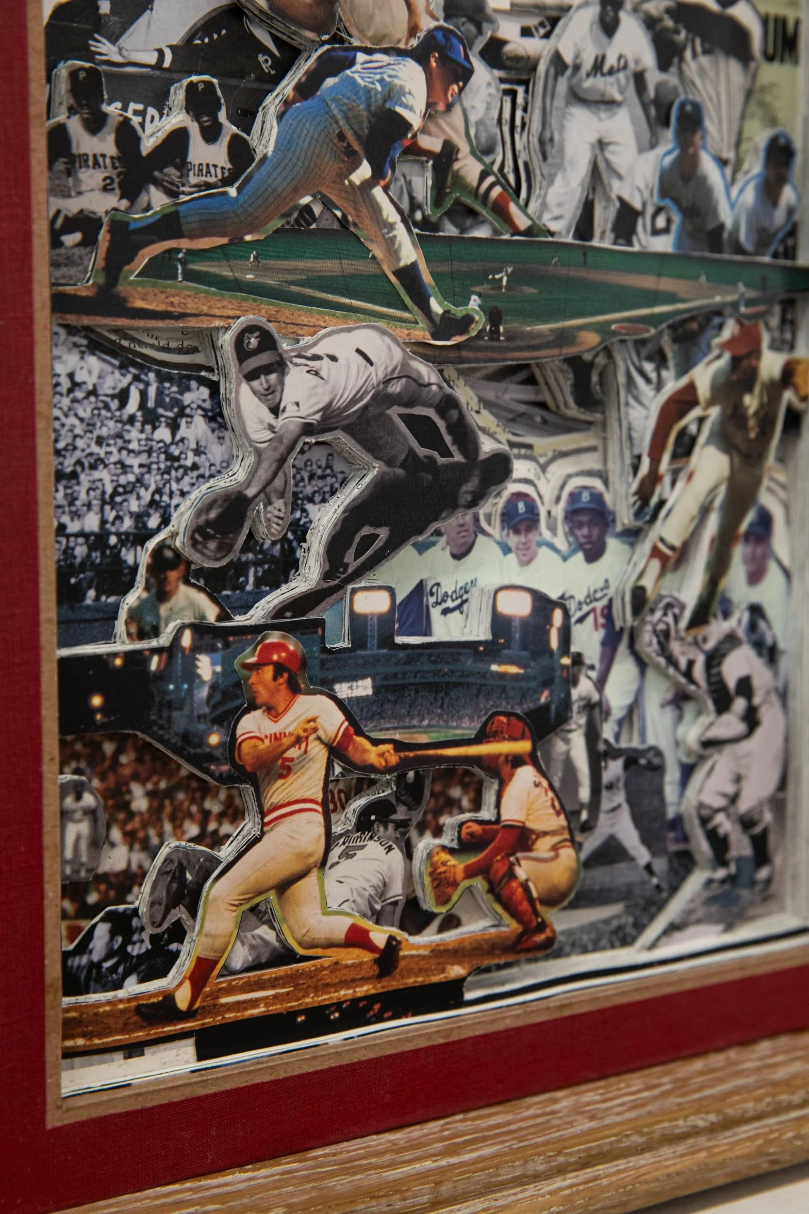 Detail: James Allen 
 The Old Ball Game , 2026 
Book Excavation and Wood Stand 
12 x 21.5 x 4.75 in (30.5 x 54.6 x 12.1 cm) 
IN12005