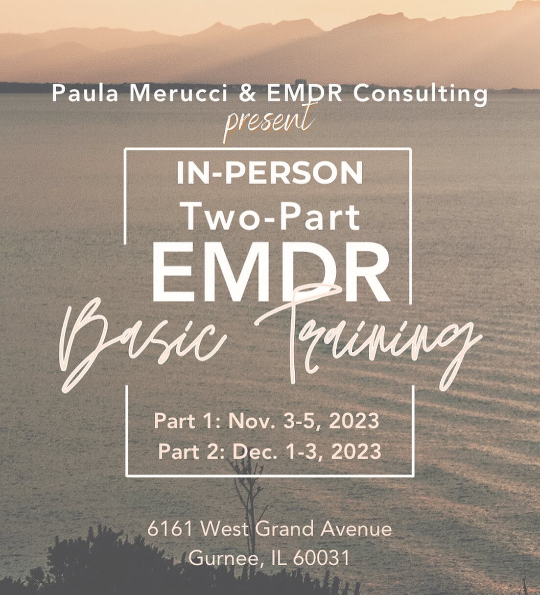 We&rsquo;ve got two in-person trainings in Gurnee, IL, coming up! Join me for our two-part EMDR Basic that takes place over two weekends from November to December this year, or be a part of our 5-day intensive in January to knock both parts out at on