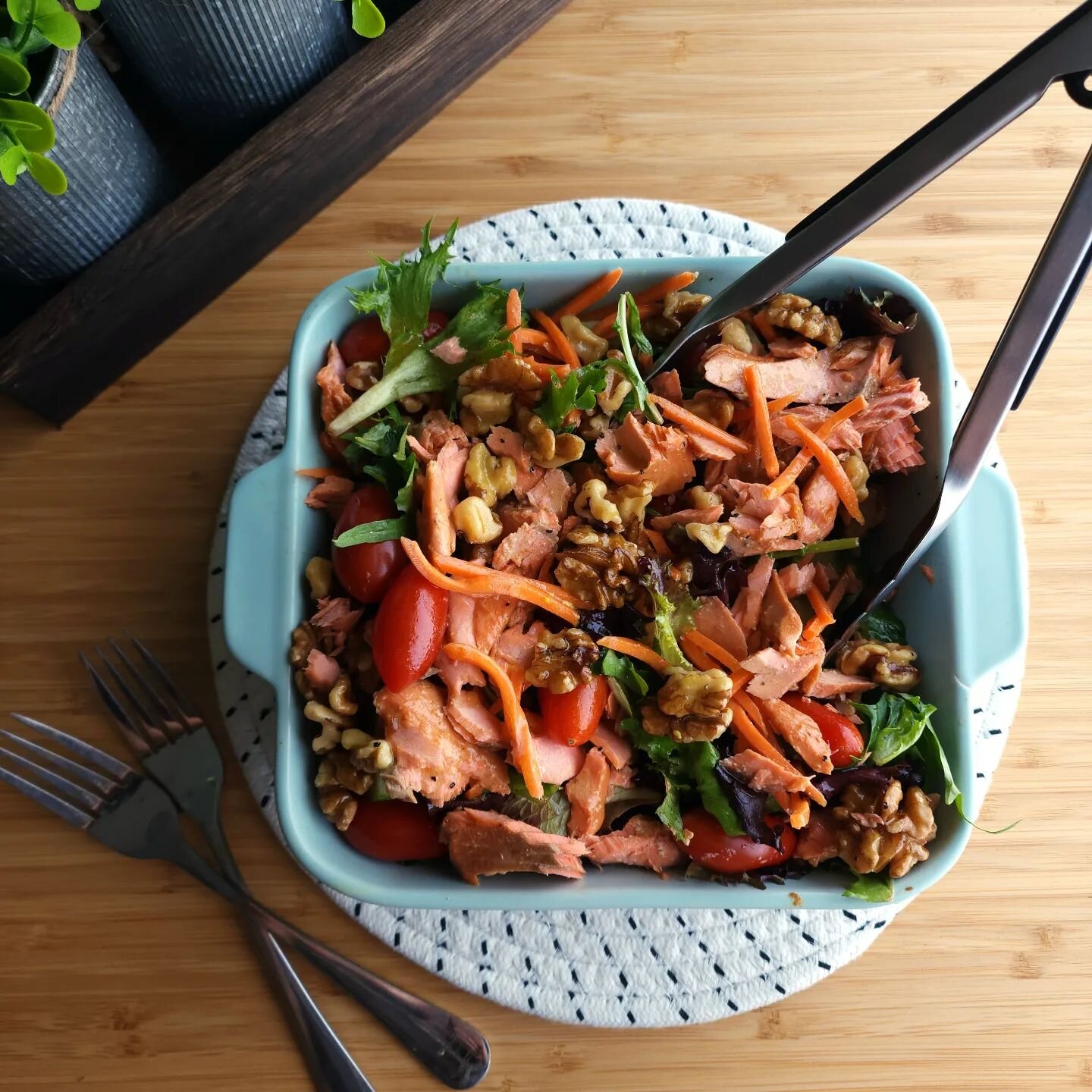 One great use for sockeye salmon is adding the leftovers in a salad the next day! After cooking sockeye your preferred way, chill it and add it to the following ingredients:

Spring mix
Cherry tomatoes 
Thinly sliced carrots
Walnuts 

Toss together i