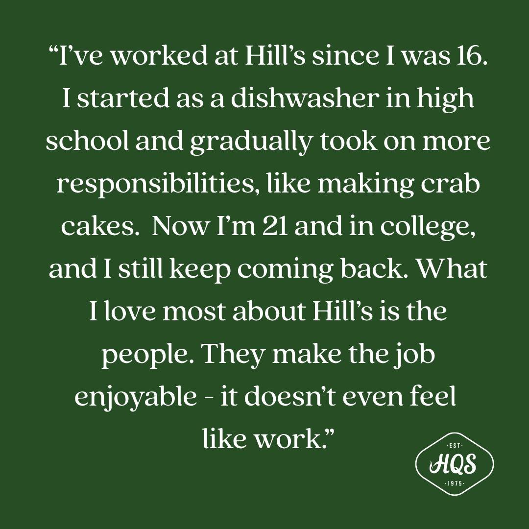 From high school hustle to college commitment - Hailey has been part of the Hill&rsquo;s family for 5 years! 

Our team is growing and we want you to join us! If you&rsquo;re like Hailey, and care about working where you feel valued for who you reall