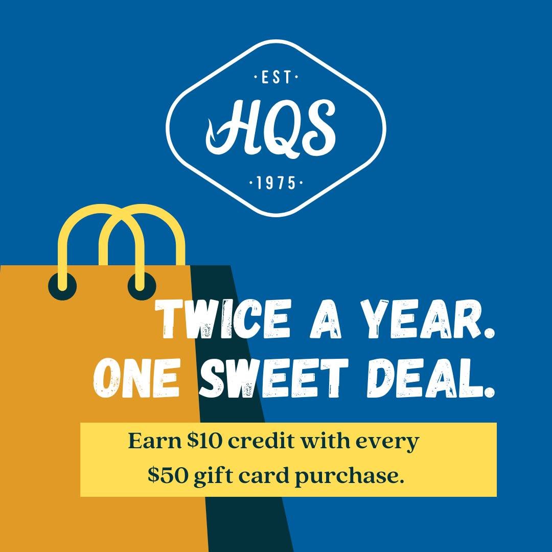 Our Biggest Gift Card Deal of the Season is Back! And just in time for Father&rsquo;s Day! Treat Dad&mdash;and yourself&mdash;with our Gift Card Special!

Buy a Gift Card. Get Bonus Credit. It&rsquo;s That Simple. For every $50 you spend on a Hill&rs