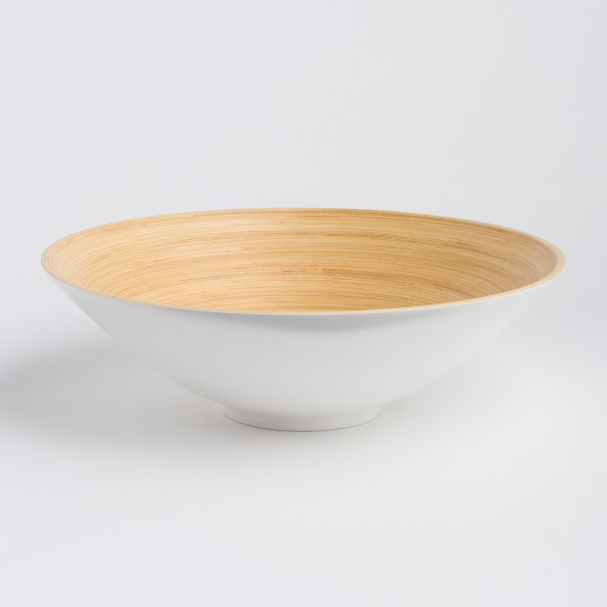 Wooden Bamboo Serving Bowl Salads Fruit Elegant Display Natural Finish 
