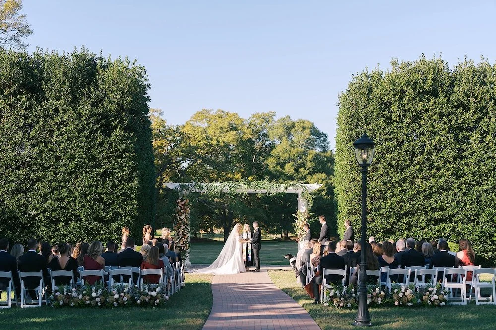 real wedding ceremony at boxwood estate