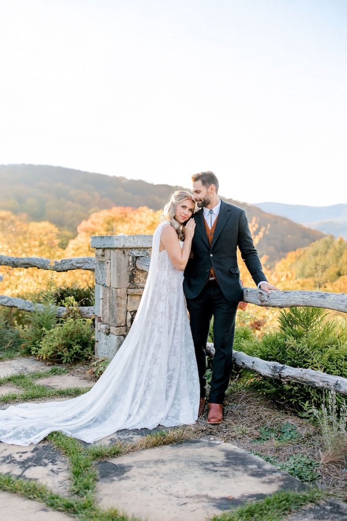 scenic view of a mountain wedding in Highlands, NC at Rockwood Lodge