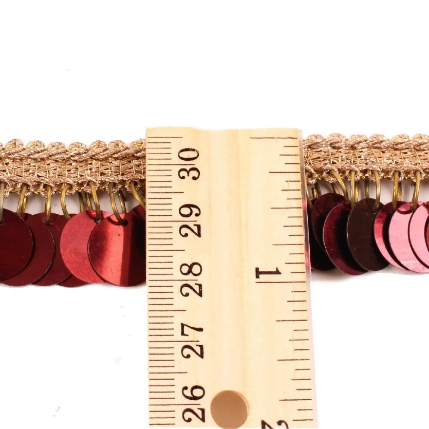 CHILL Round Sequin Dangle Trim in Wine — Emblaze Specialty Embellishments