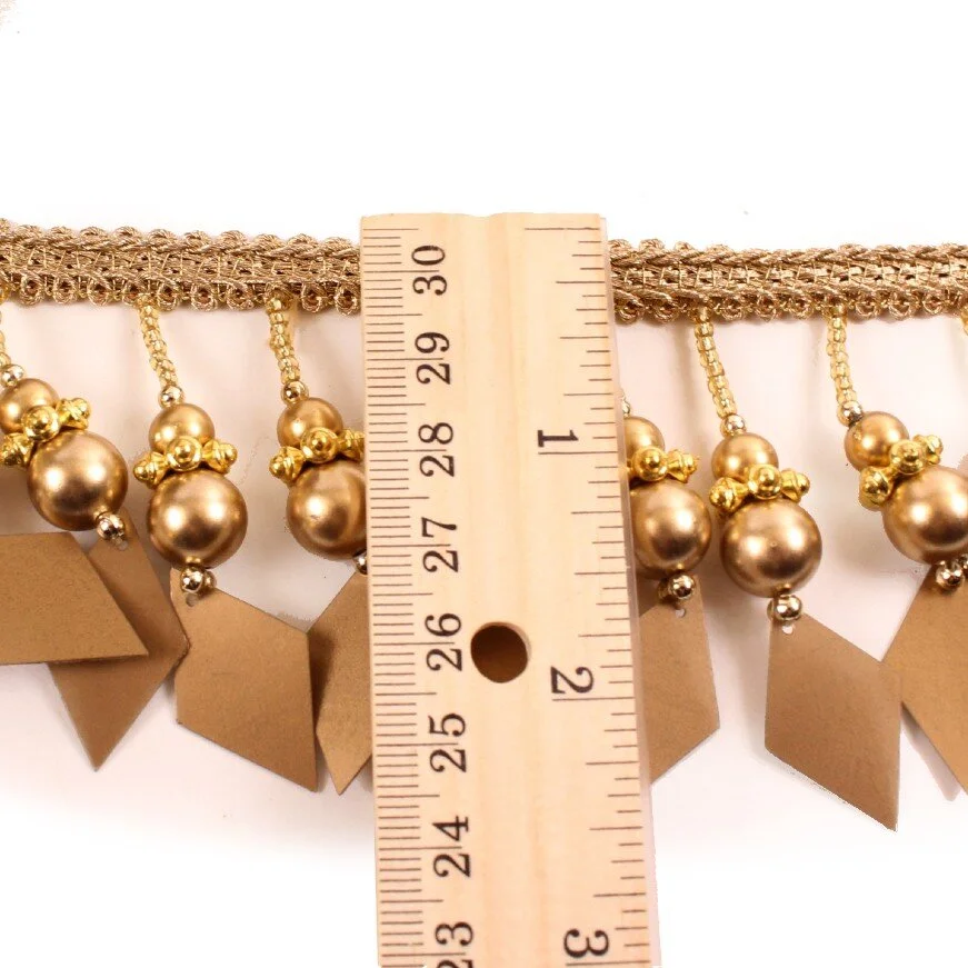 Contessa Diamond Sequin Dangle Trim in Antique Gold — Emblaze Specialty ...