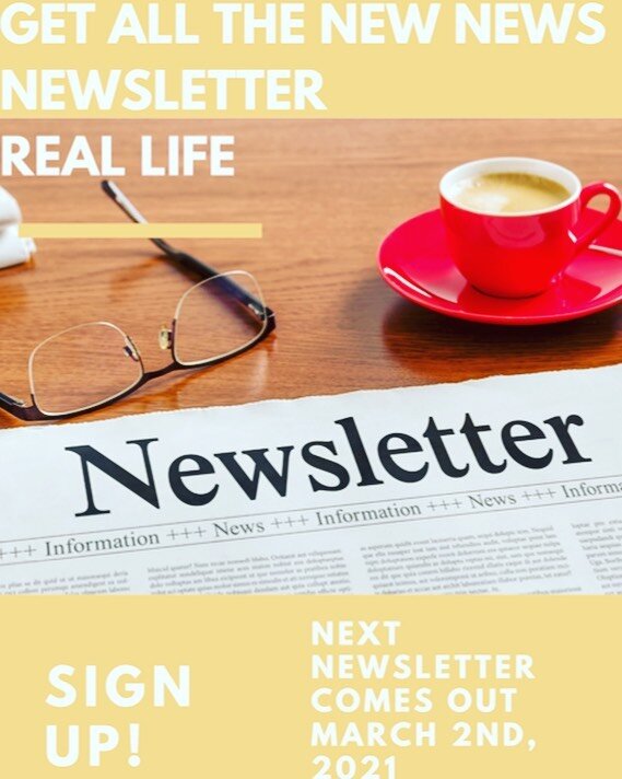 Make sure to stay in touch with everything that is happening in the Real Life world. You can sign up for the newsletter on the home page of our website - just click the link in our bio and scroll down to the bottom! #newsletter #wearreallife #signup 