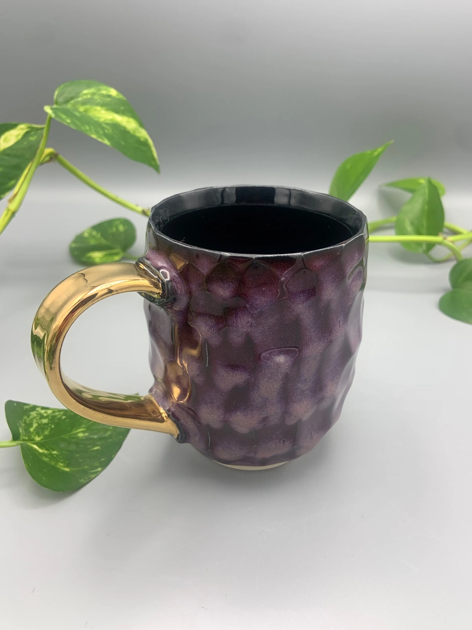 Amethyst and Gold Mug  Fire and Flourish