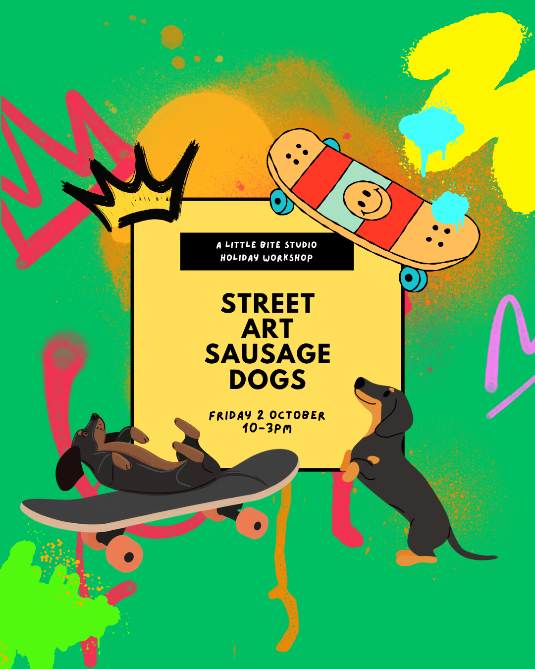 STREET ART SAUSAGE DOGS