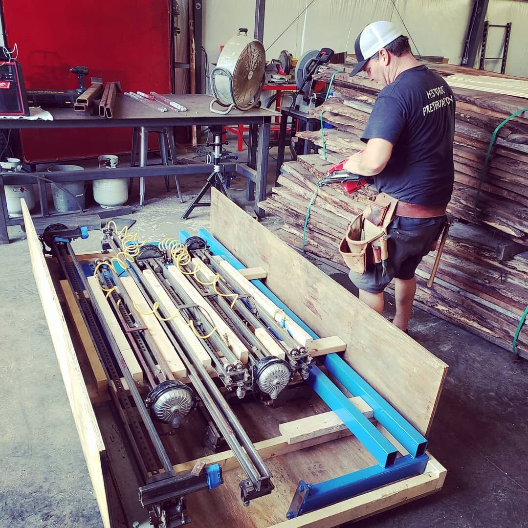 SOLD! Our beloved clamp rack is headed to a new home. It's a great machine, but we almost never used it.  Put 2 master carpenters in charge of crating and there is no doubt this package will arrive safely to it's destination.