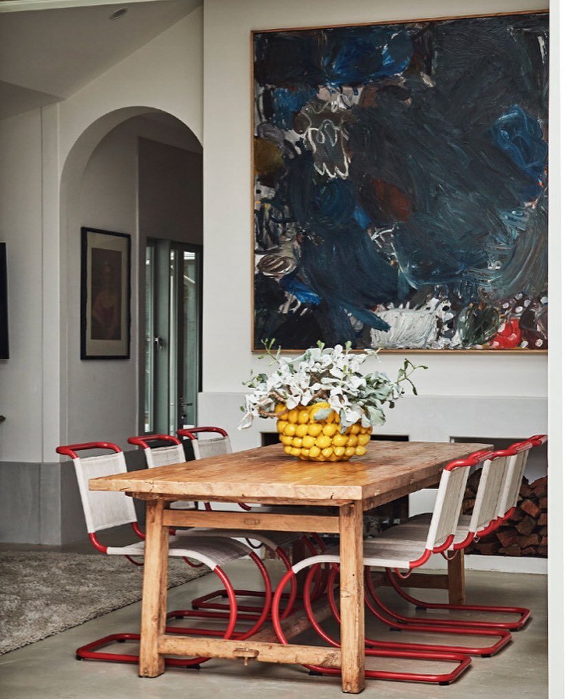 Painting by Oscar Perry from The Commercial Gallery Ludwig Mies van der Rohe S 533 chairs in a wonderful Melbourne home.⁠
⁠
⁠
Photo &ndash; Eve Wilson for The Design Files. ⁠
Styling &ndash; Annie Portelli⁠
⁠
#Oscarperry #miesvanderrohe #thecommercia