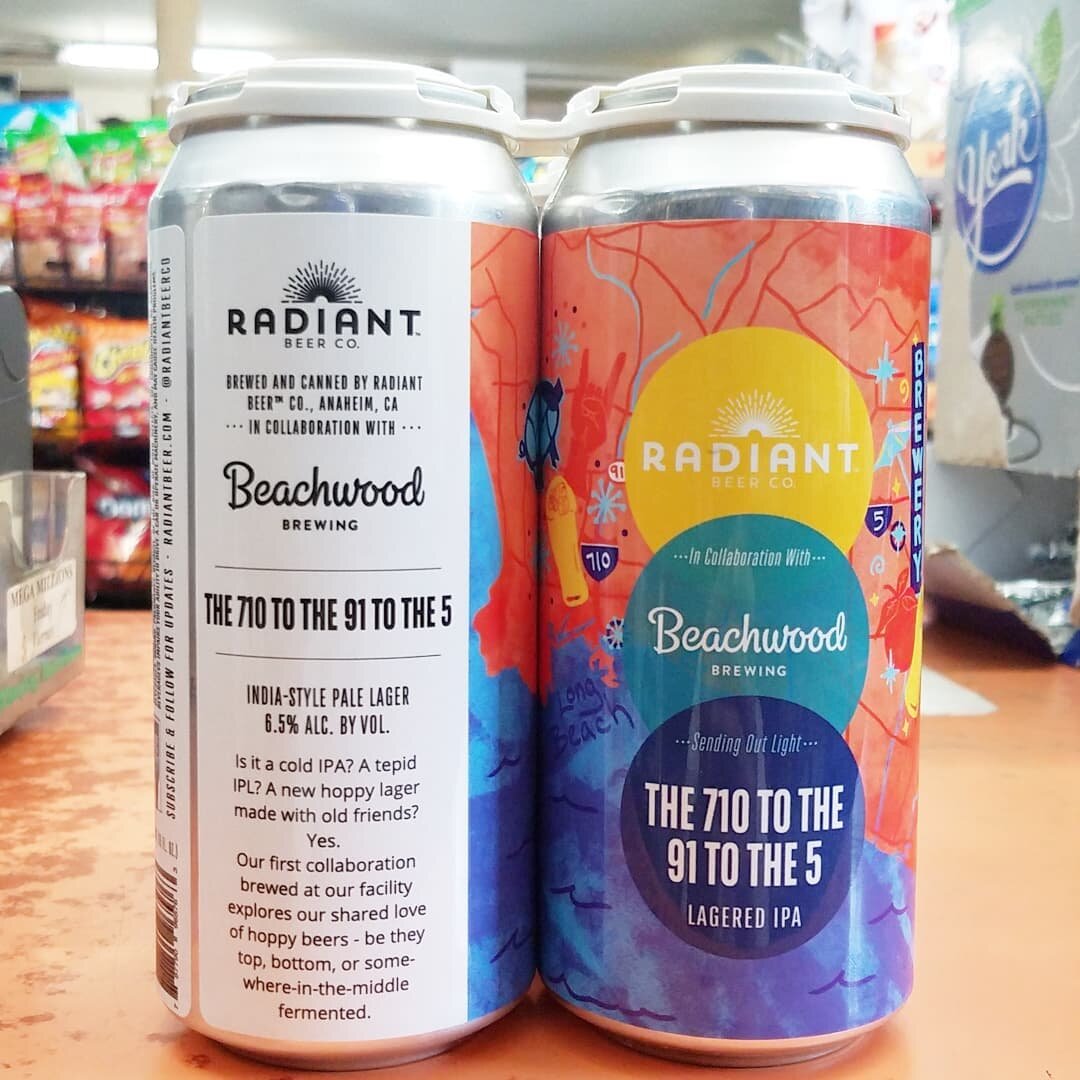 @radiantbeerco @beachwoodbrewing collab! 

- THE 710 TO THE 91 TO THE 5.  lagered ipa.

#haciendabeverage #brea #socal #orangecounty #shoplocal #shopsmall #smallbusiness #supportlocal #craftbeer #beerenthusiast #beerporn