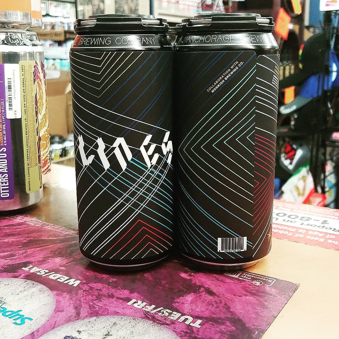 NOW IN STOCK! 

@anchoragebrewing 
@monkishbrewing 

Lines - Double Dry Hopped Double IPA with Cryo hops.

#haciendabeverage #brea #socal #orangecounty #shoplocal #shopsmall #smallbusiness #supportlocal #craftbeer #beerenthusiast #beerporn