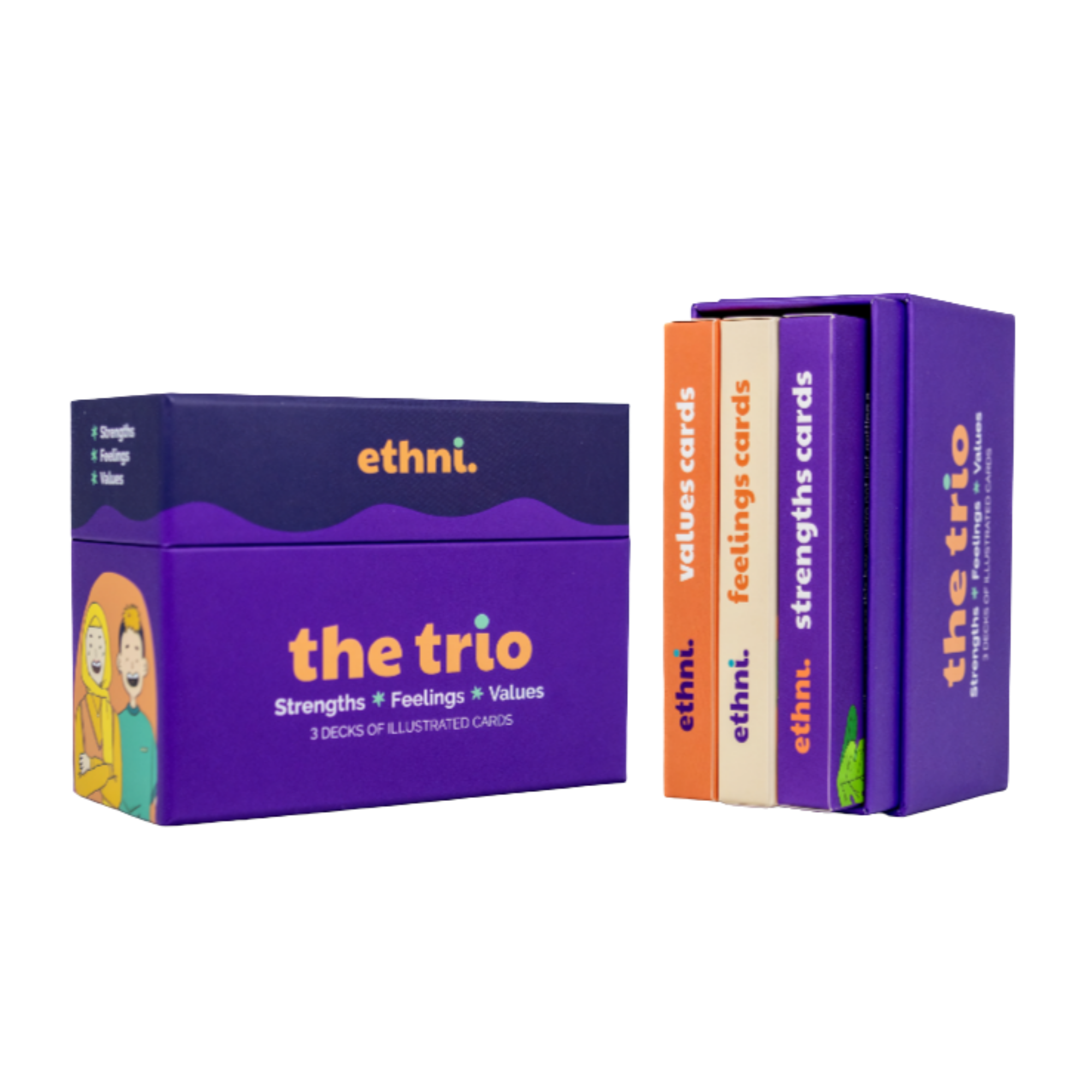 The Trio Box Set: Strengths, Feelings and Values Cards