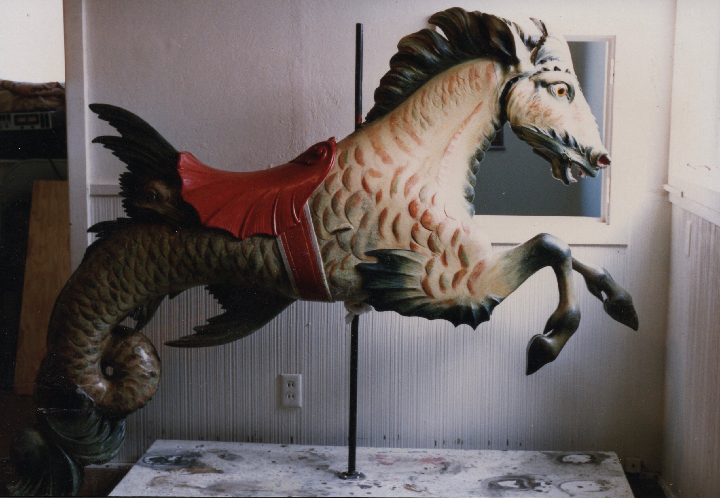 touched up the original paint with Maimeri conservation  colors