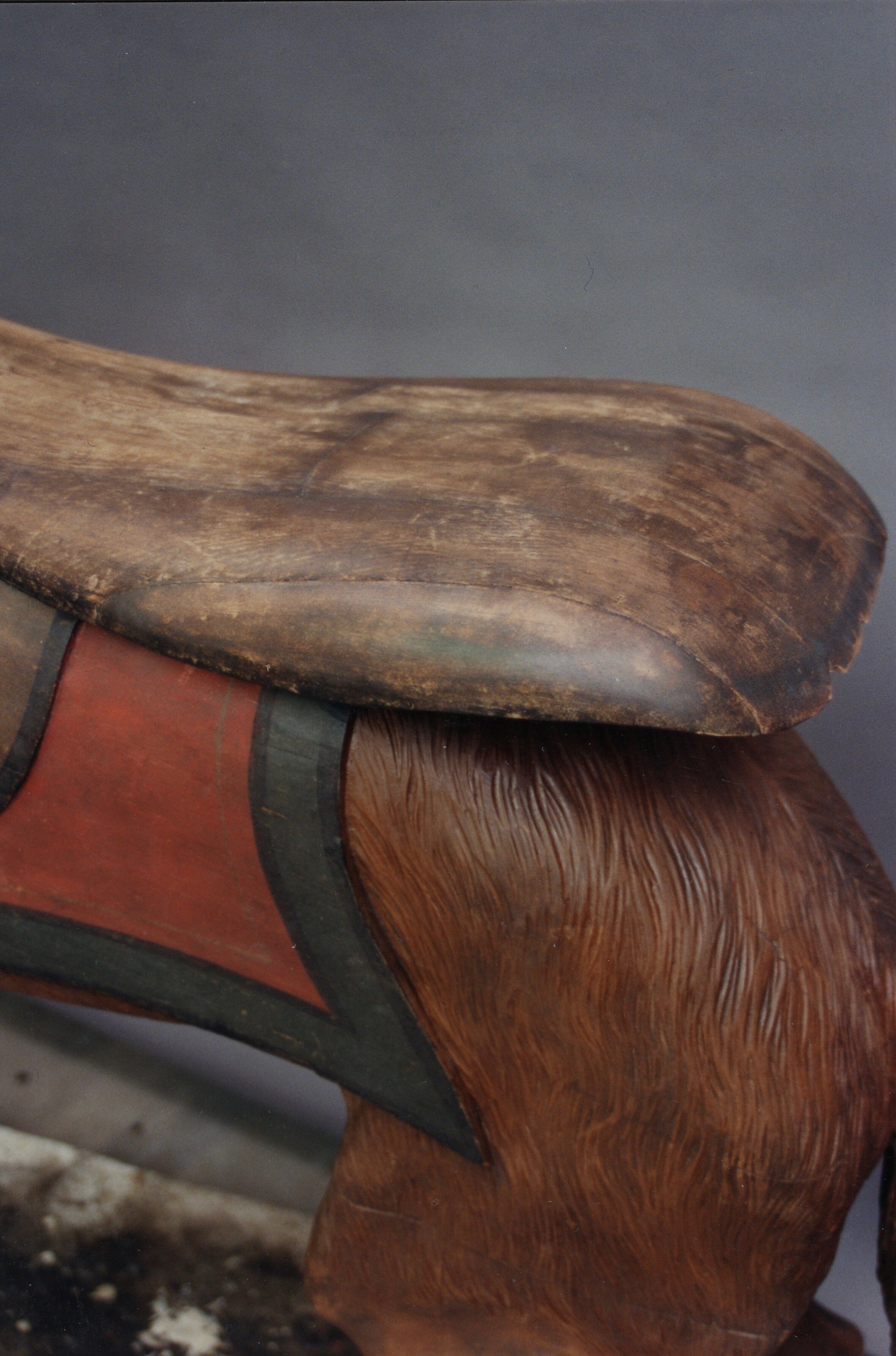 close up of the replaced piece on the saddle