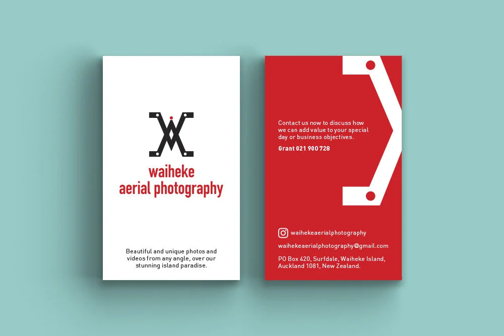 Waiheke Aerial Photography Business Cards
