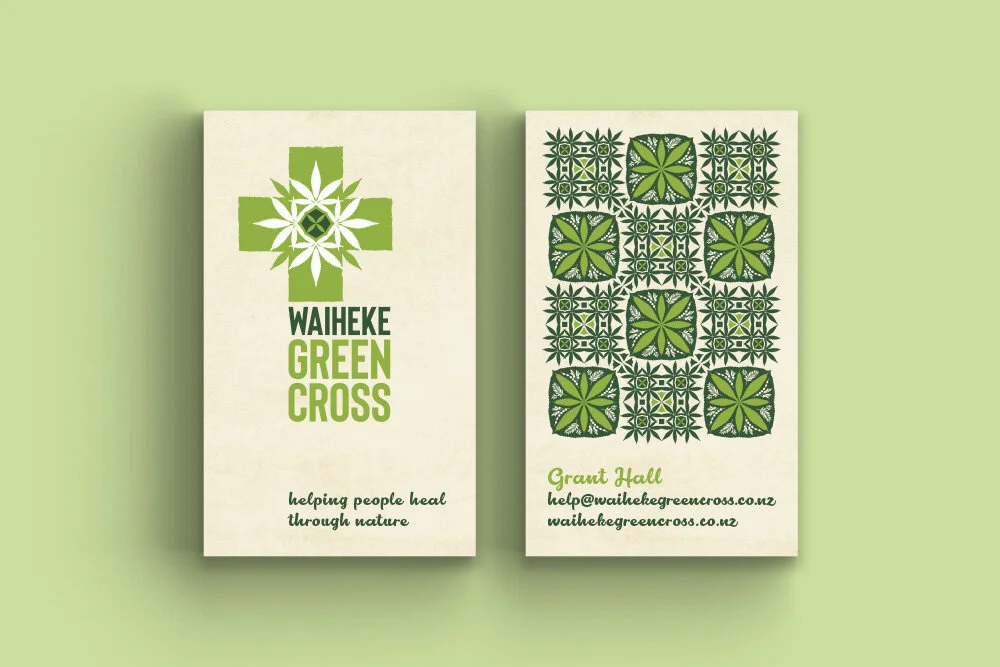 Waiheke Green Cross Business Cards