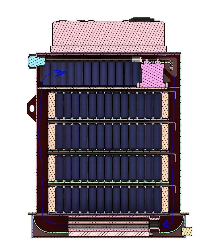 Sectionview showing intended aircooling air path