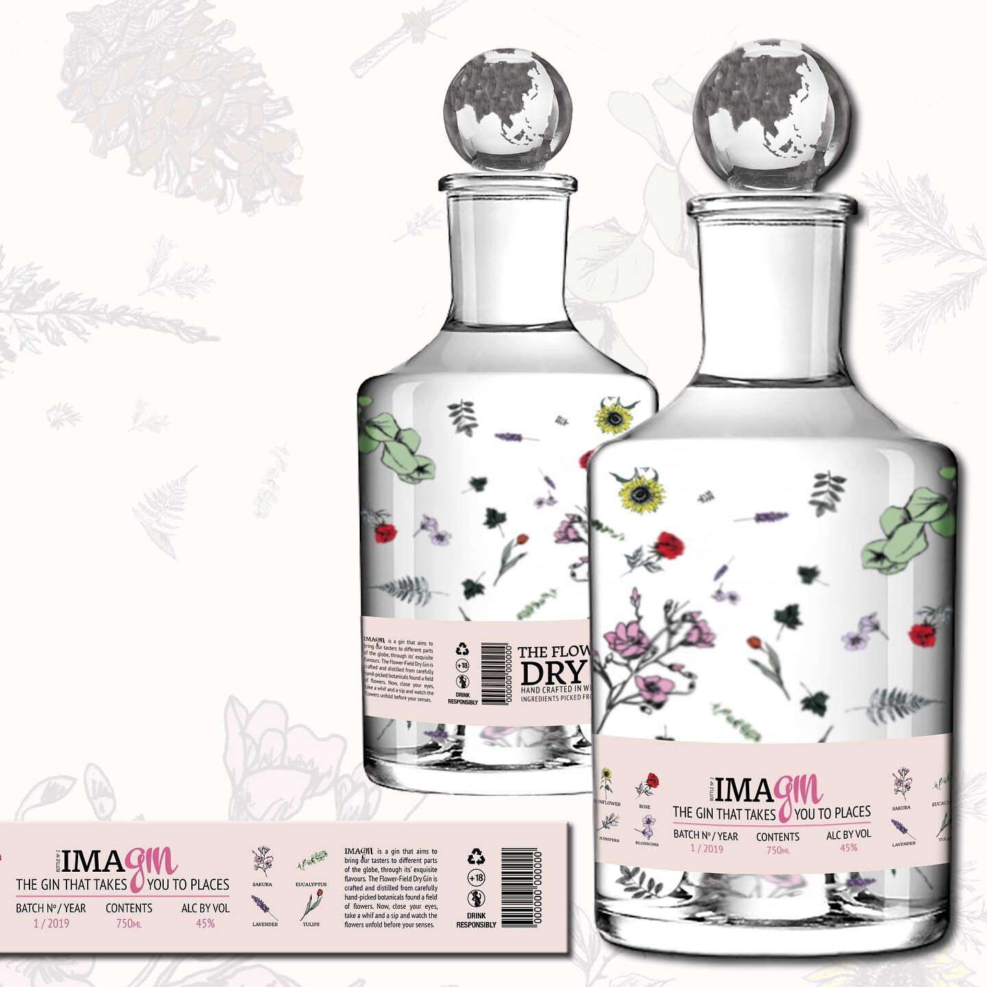 ImaGin. 
The Gin that takes you to places! 🥃🌍 Featuring The Flower-Field Dry Gin that is crafted and distilled from hand-picked botanicals found in flower fields. 
Take a whiff, a sip, and close your eyes... as the flowers unfold before your senses
