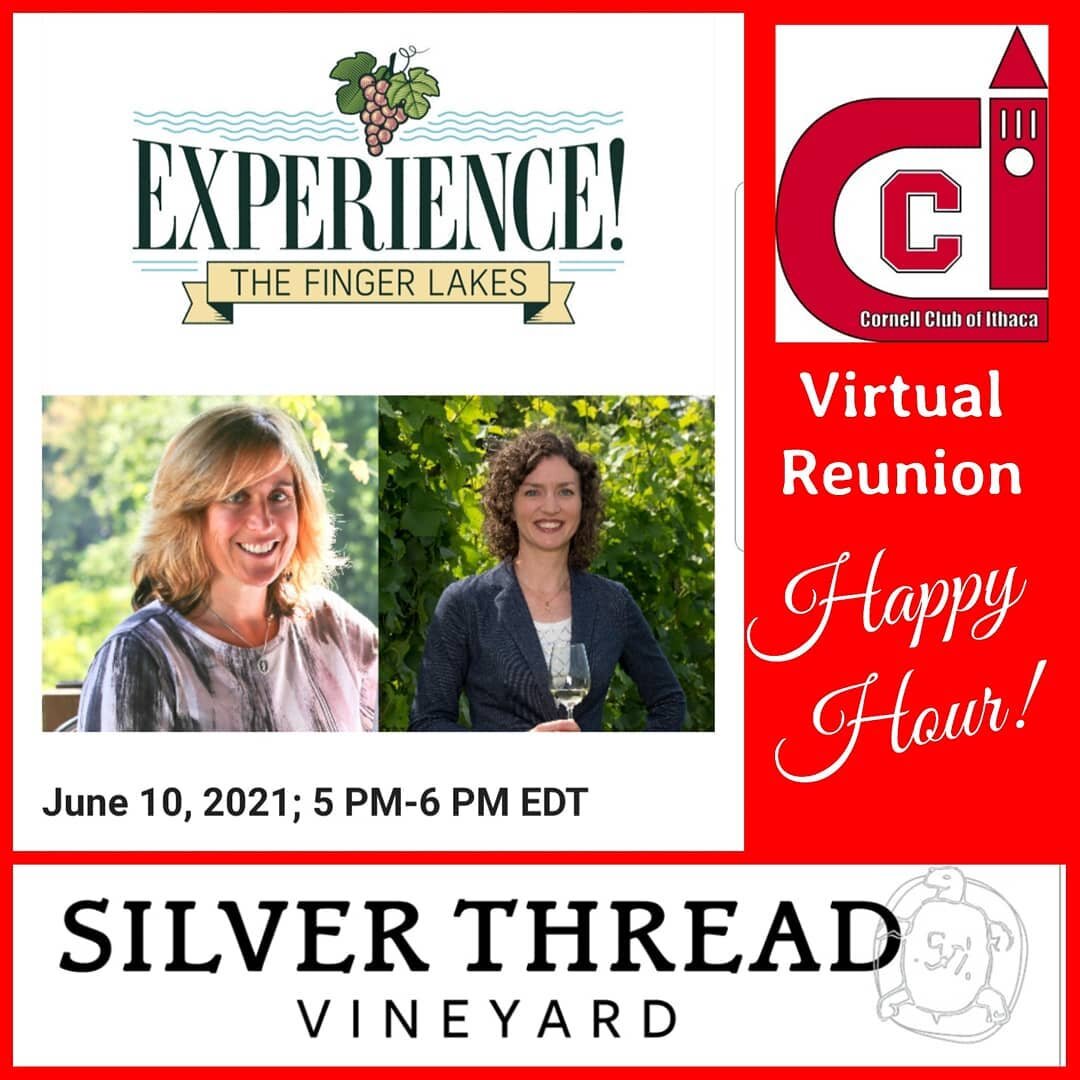 Kick off this year's Reunion with the Cornell Club of Ithaca's Virtual Happy Hour! 🍷 
.
.
Join co-host Laura Winter Falk, BS &rsquo;87,MS 95&rsquo; and PhD &lsquo;97, sommelier and owner of Experience! The Finger Lakes, in partnership with Shannon B