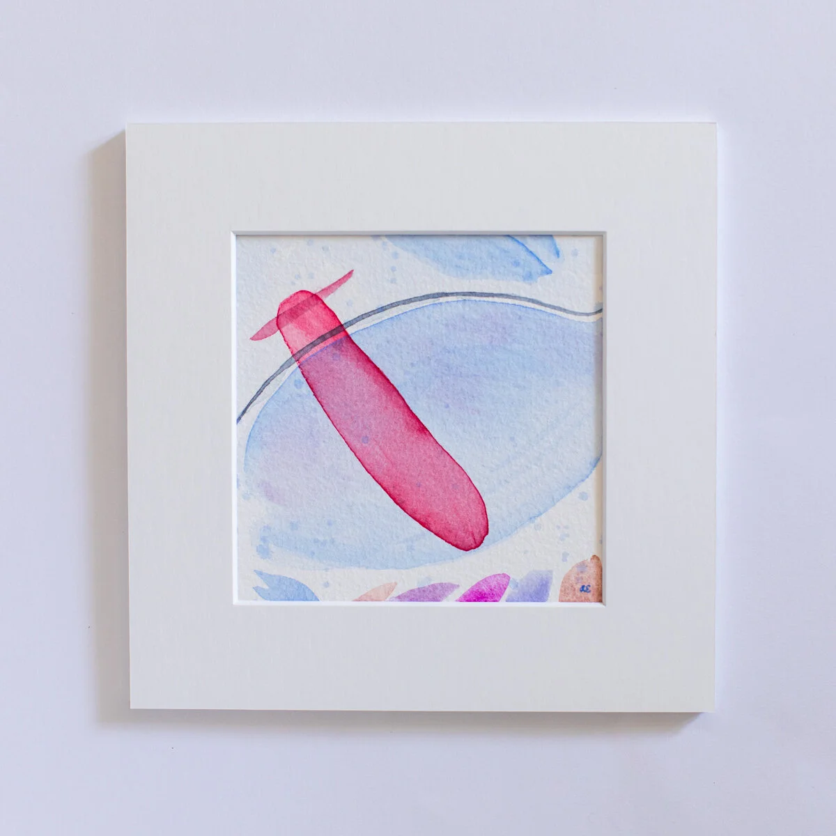 Flash of Red, Original Watercolor Painting