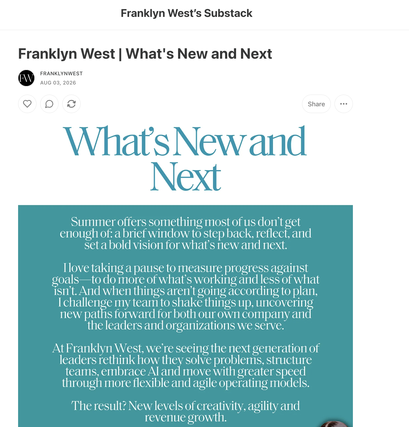 What's New and Next