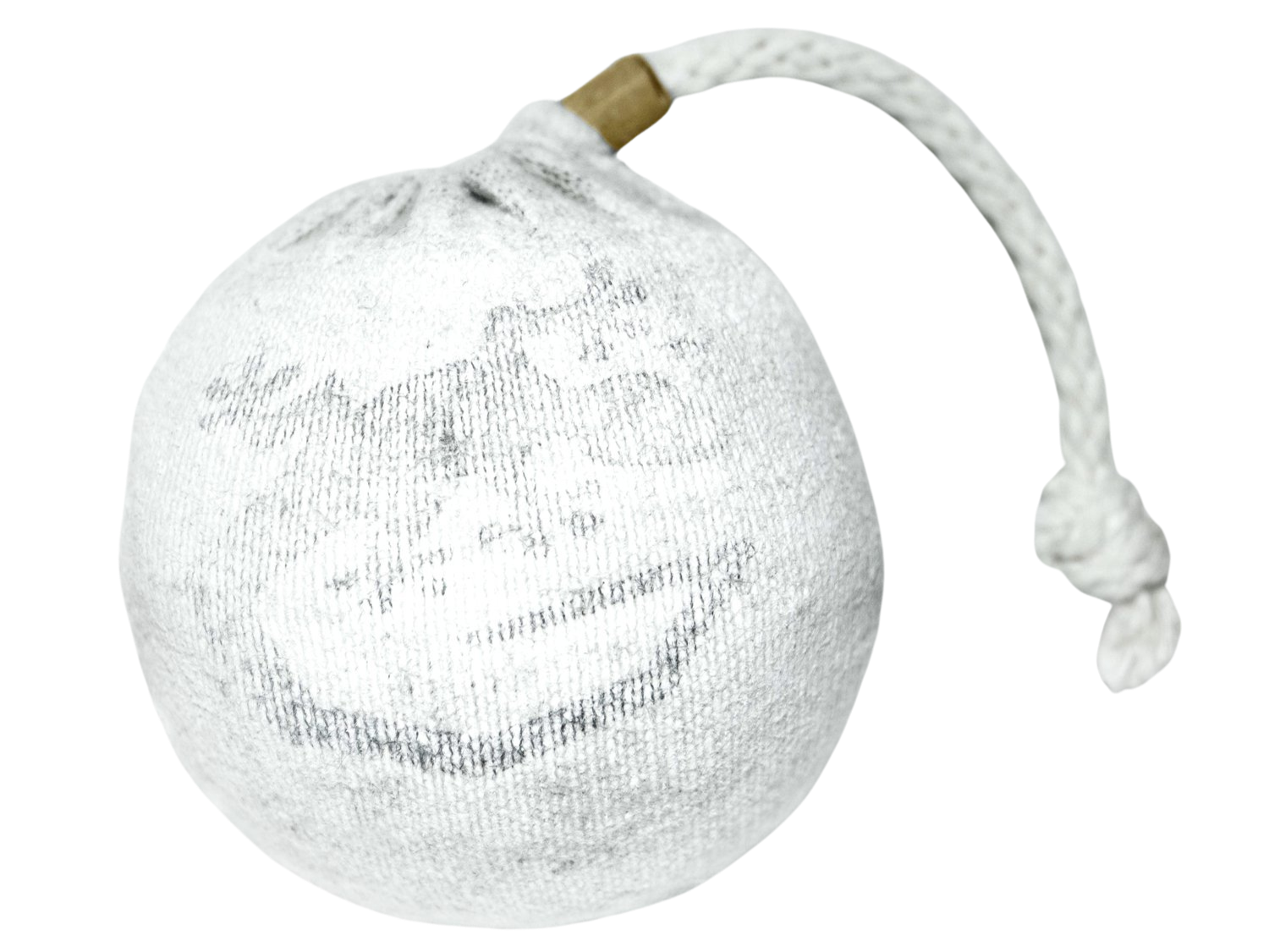 GEKCO refillable chalk ball with hemp material and bamboo toggle.