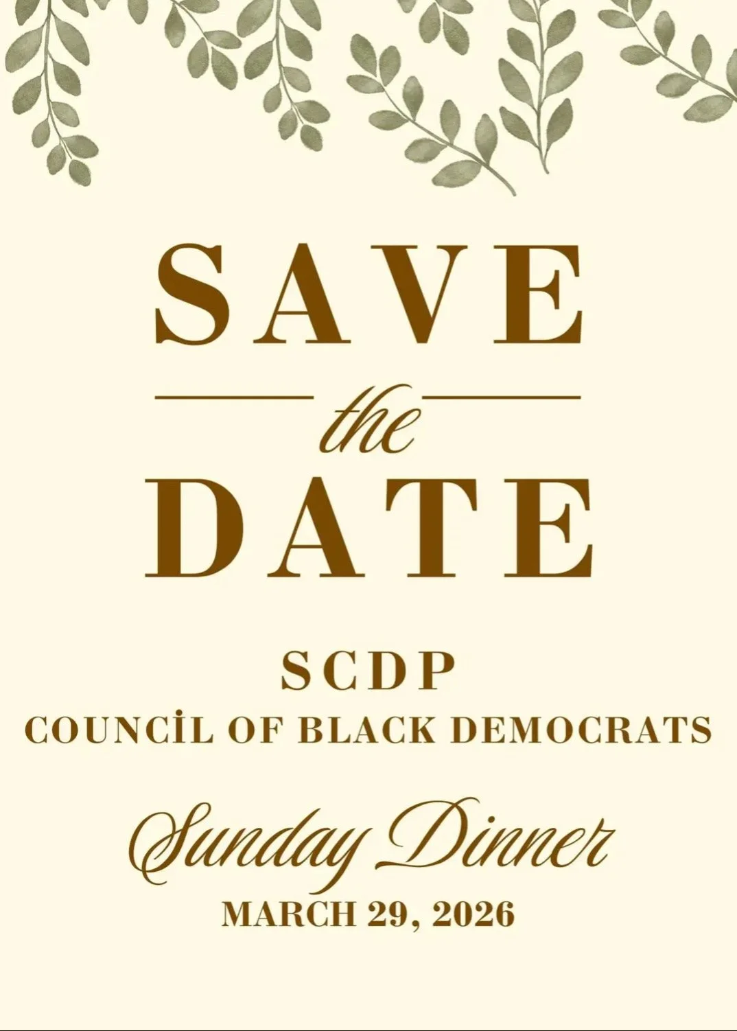 SCDP Council of Black Democrats Sunday Dinner