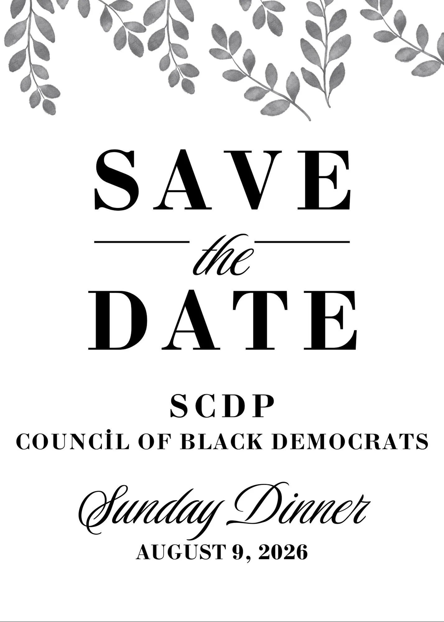 SCDP Council of Black Democrats Sunday Dinner
