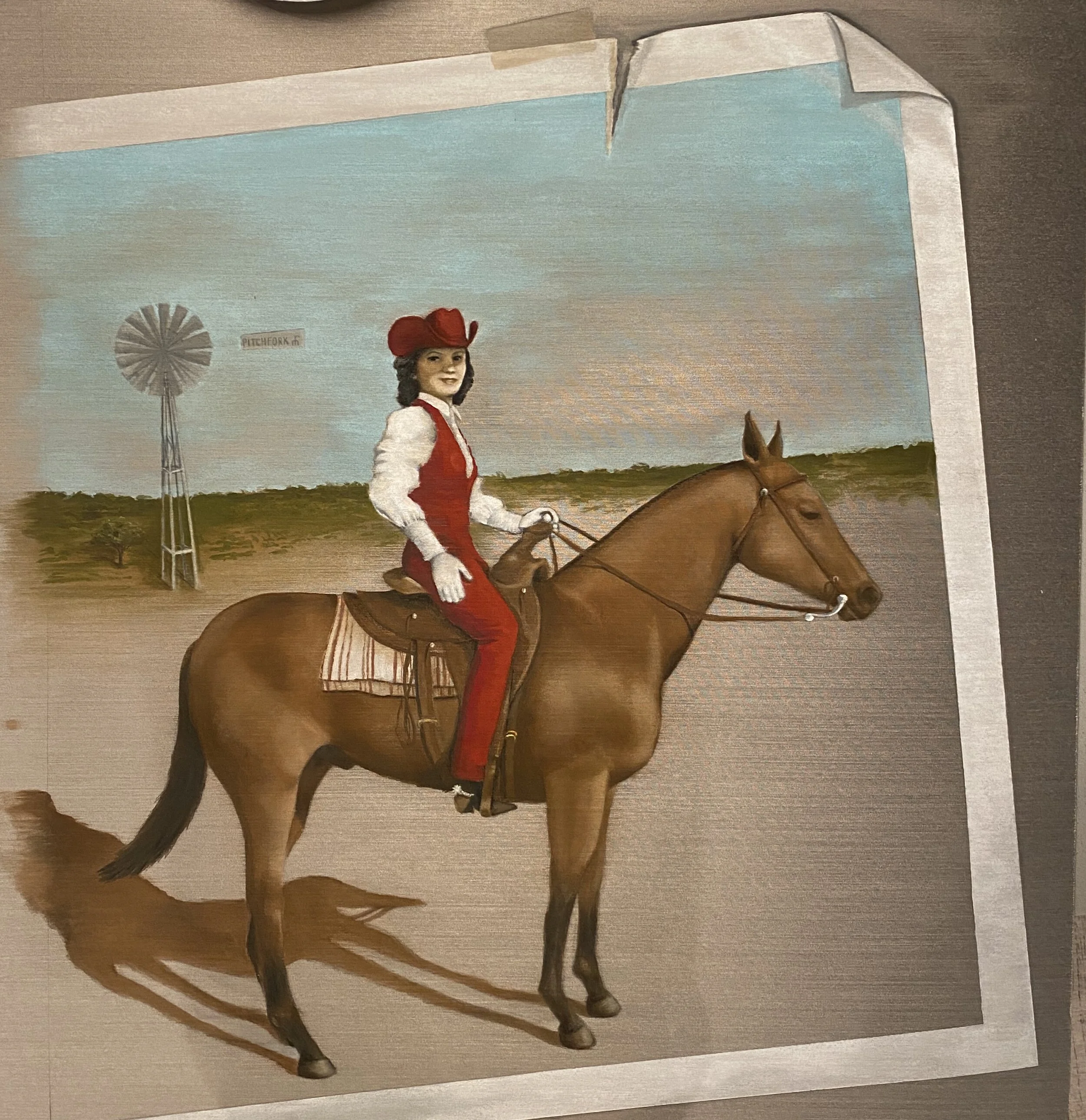 State Fair Rodeo Queen created on paperboard in chalk, 24x30".