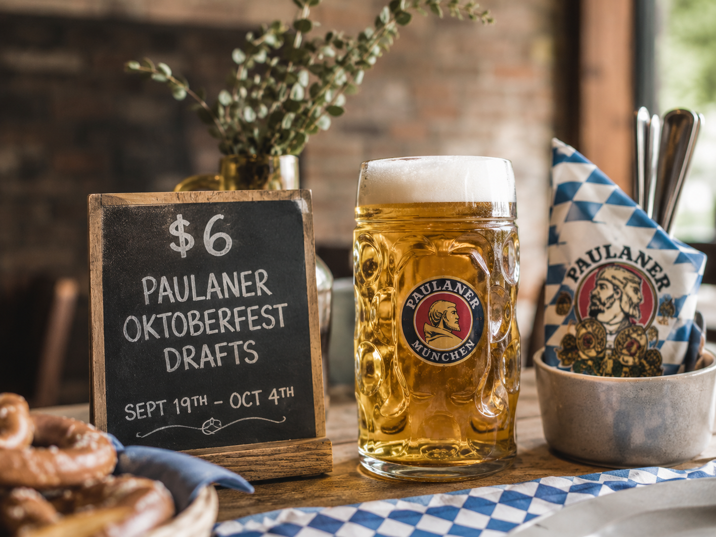 $6 Paulaner Oktoberfest draft