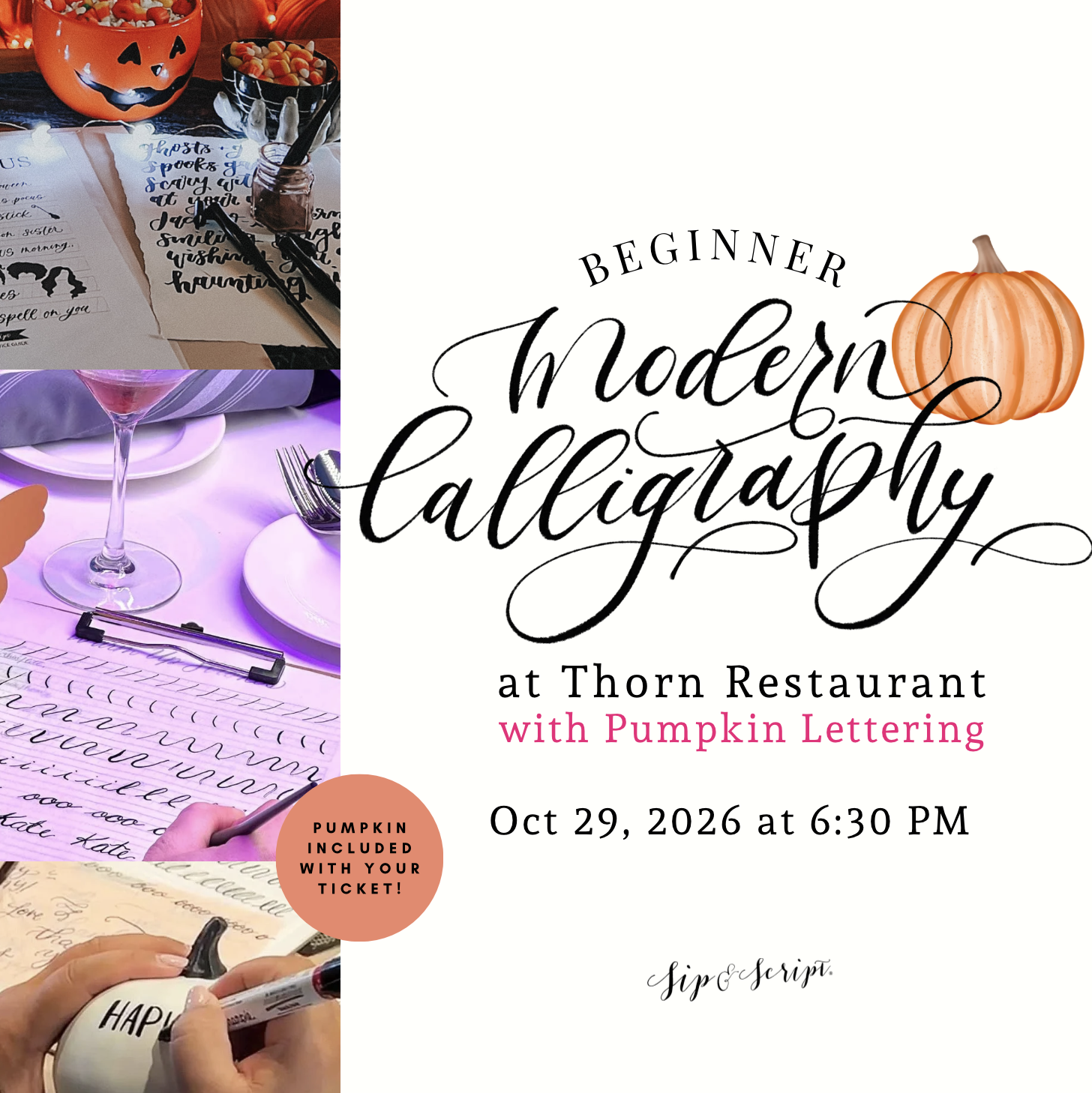 Modern Calligraphy &amp; Pumpkin Lettering for Beginners 