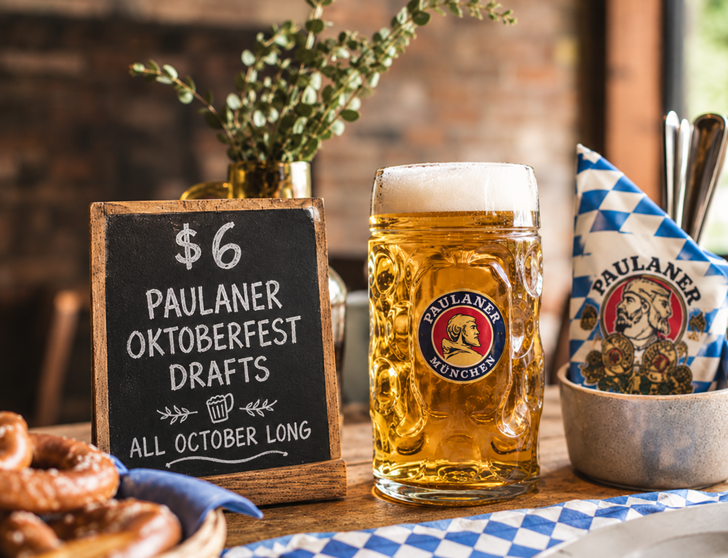 $6 Paulaner Oktoberfest draft