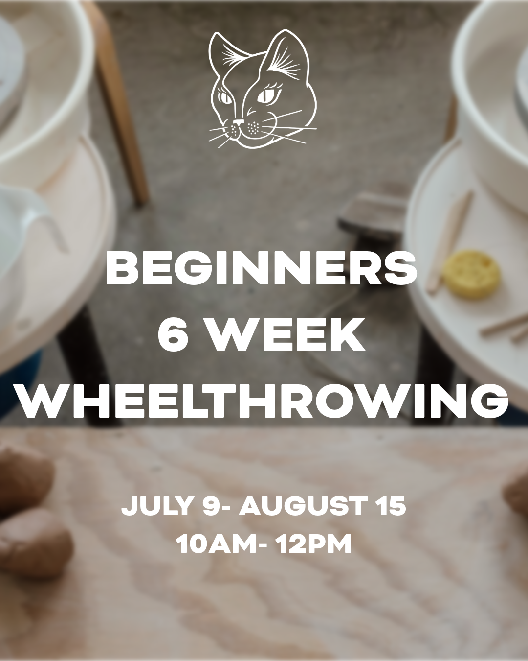 6 Week Beginners Wheelthrowing/ July 9- August 13 6-8pm