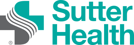 Sutter Health logo with teal and black text and symbol.