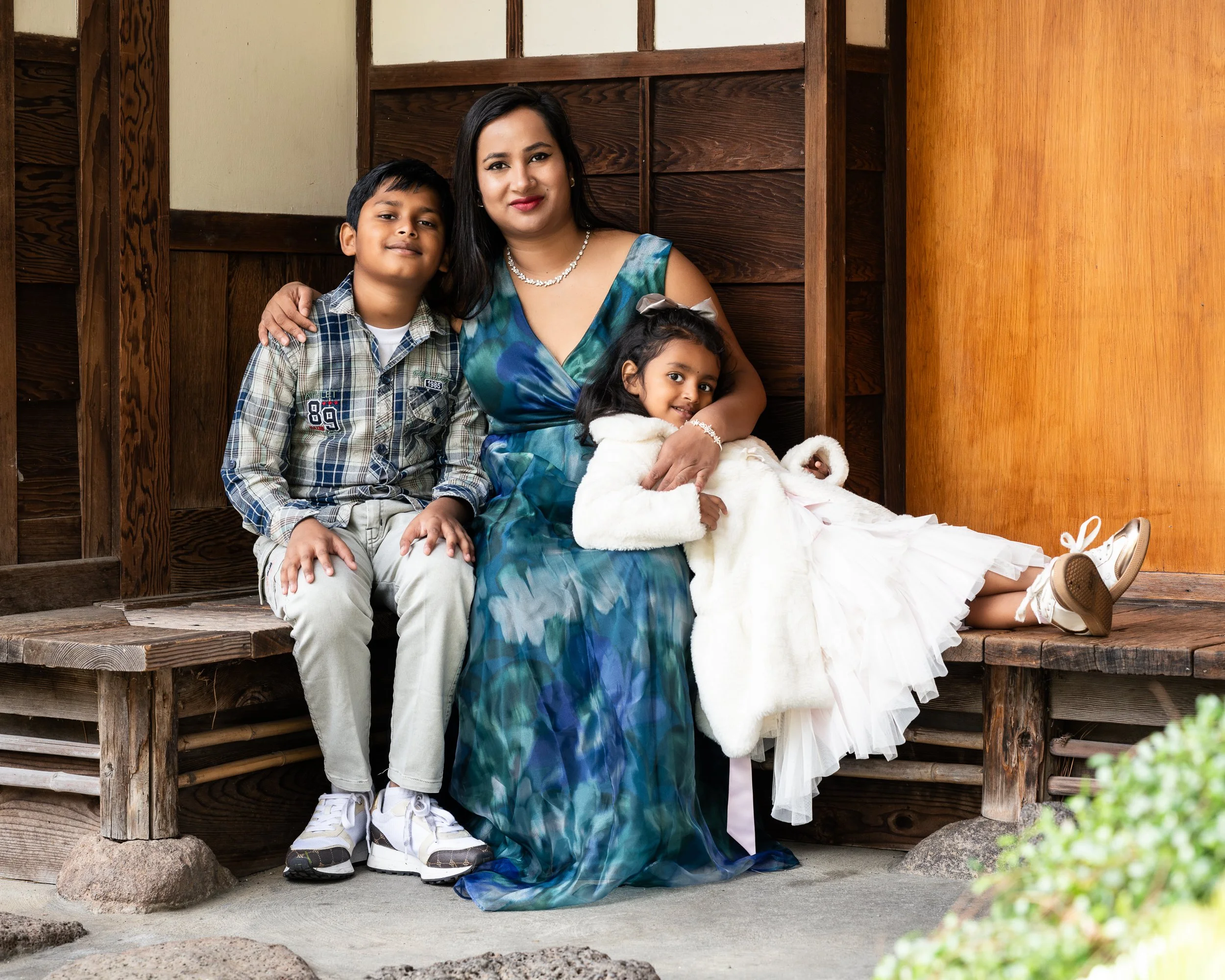 Mother and children during Give Light family photo session