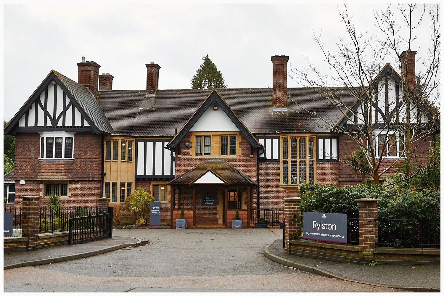 Weybridge Registry Office as seen from the outside as you approach the building