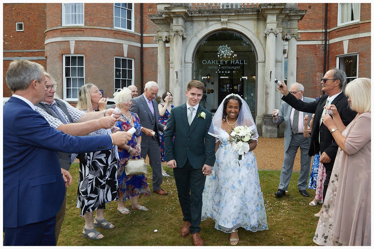 This bride and groom chose the Oakley Hall Hotel near Basingstoke for their wedding reception and wedding breakfast